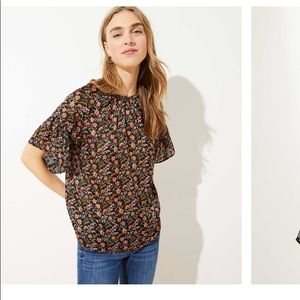NWT Loft floral tie back blouse. Size XS